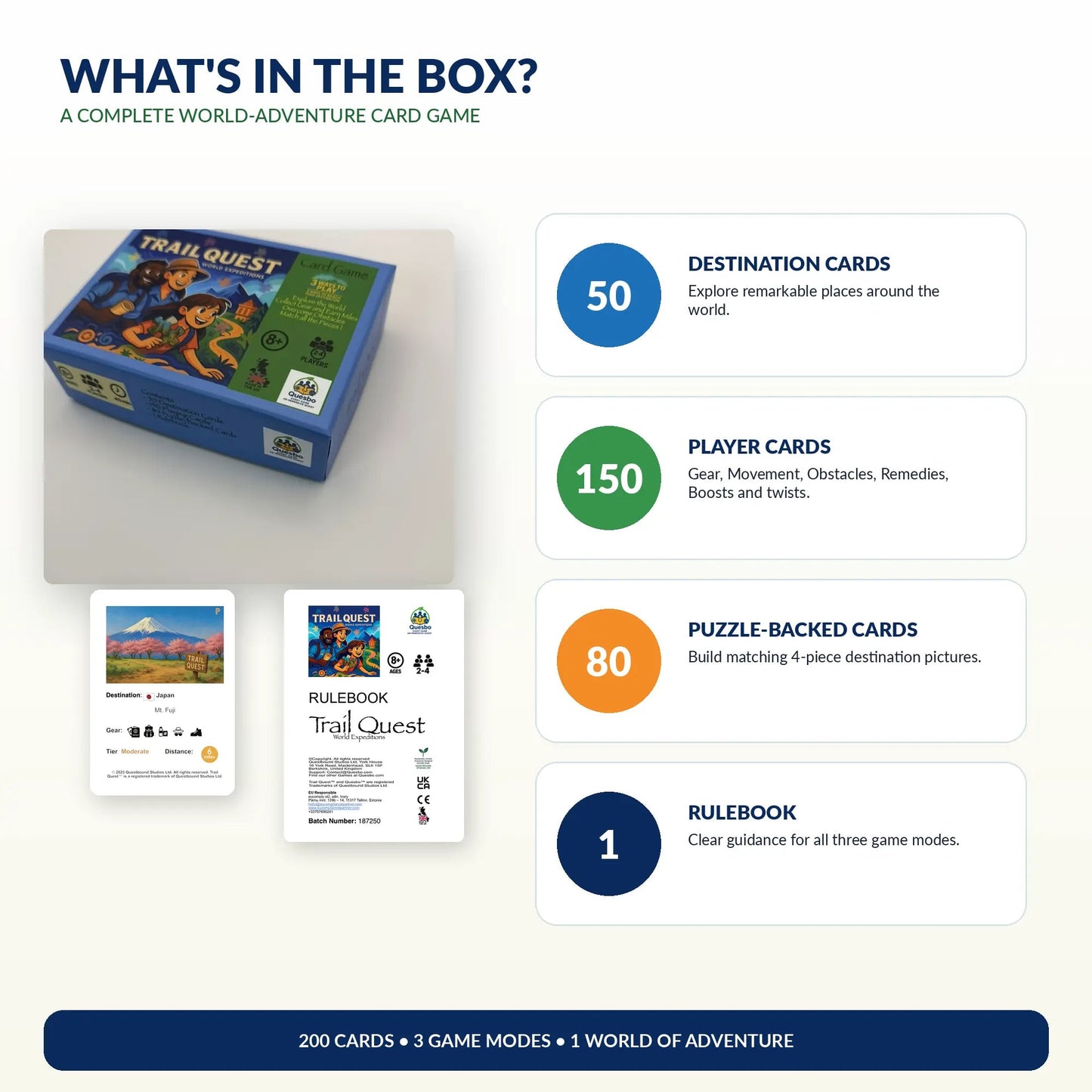 Trail Quest® World Expeditions Kids Family Travel Adventure Strategy Card Game Ages 8+