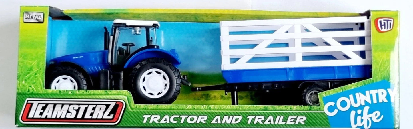 Teamsterz 1:32 Scale Tractor and Trailer β Farm Vehicle Toy for Kids (Assorted Designs)