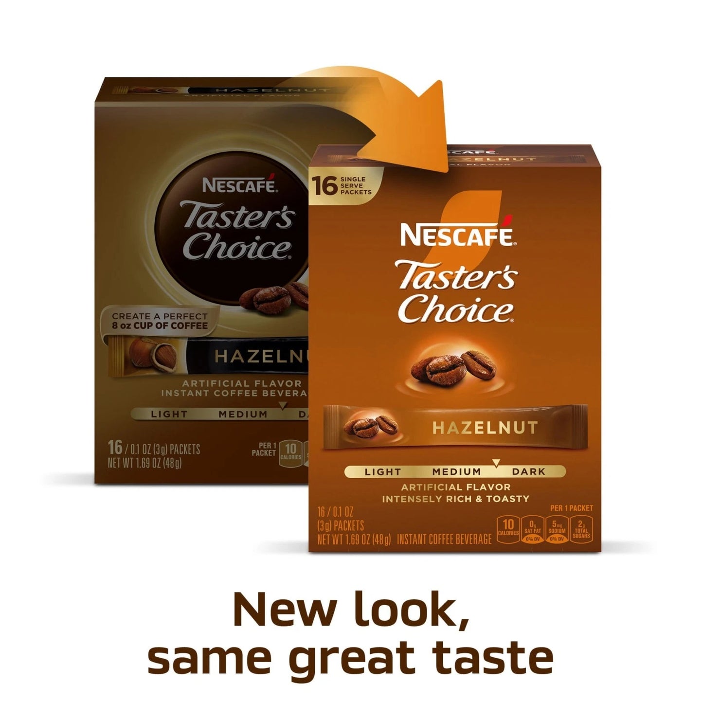 Nescafe Taster's Choice Hazelnut Instant Coffee Singles 16 Count