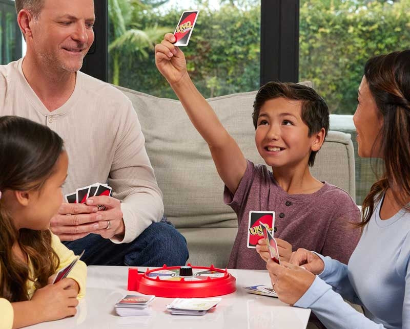 UNO Spin Card Game with Spinner Wheel β Family Party Game