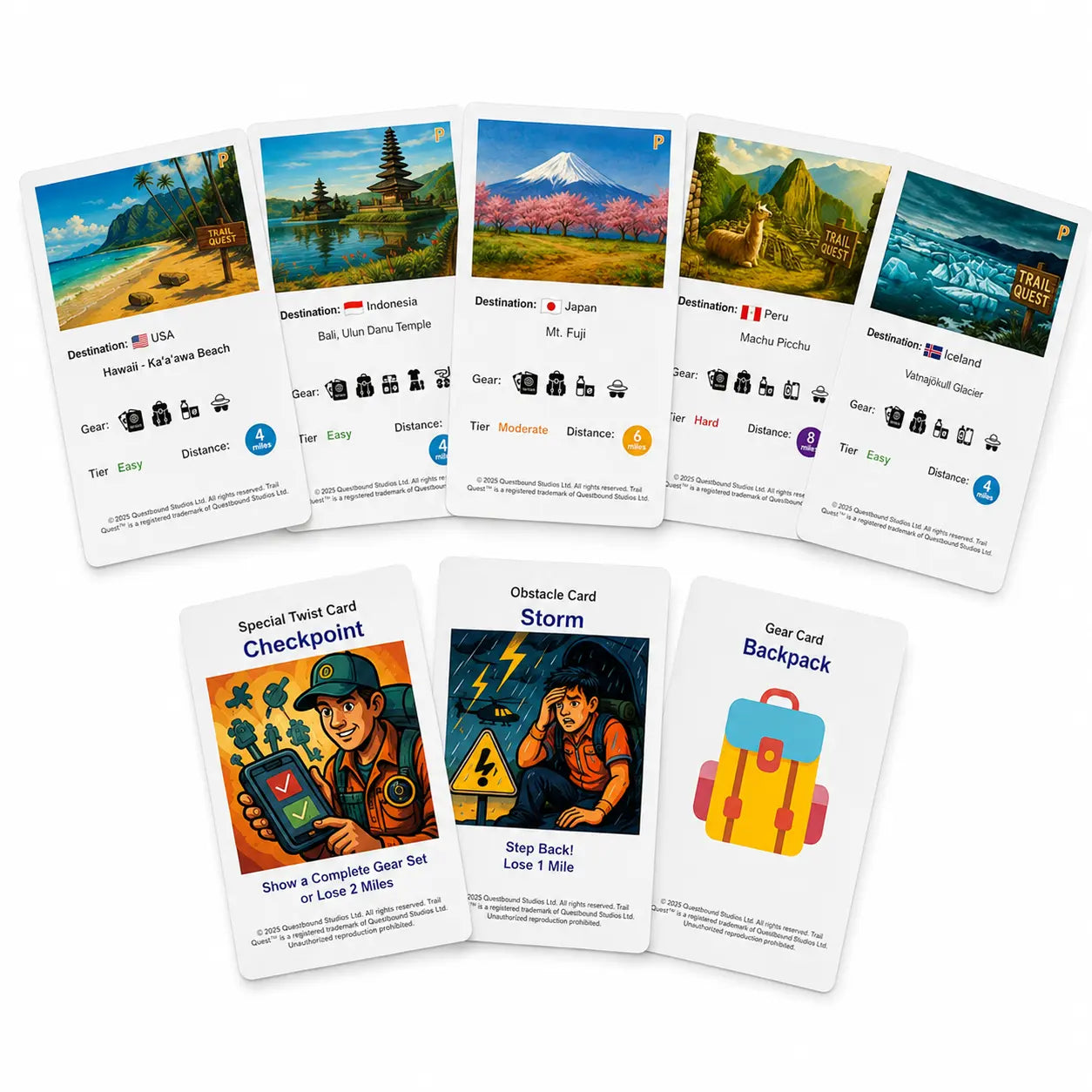 Trail Quest® World Expeditions Kids Family Travel Adventure Strategy Card Game Ages 8+
