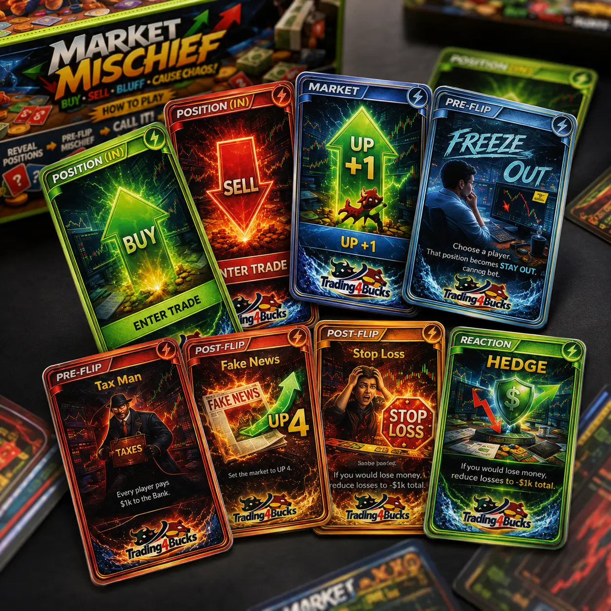 Market Mischief: Card Game for Families | Buy, Sell, Trade