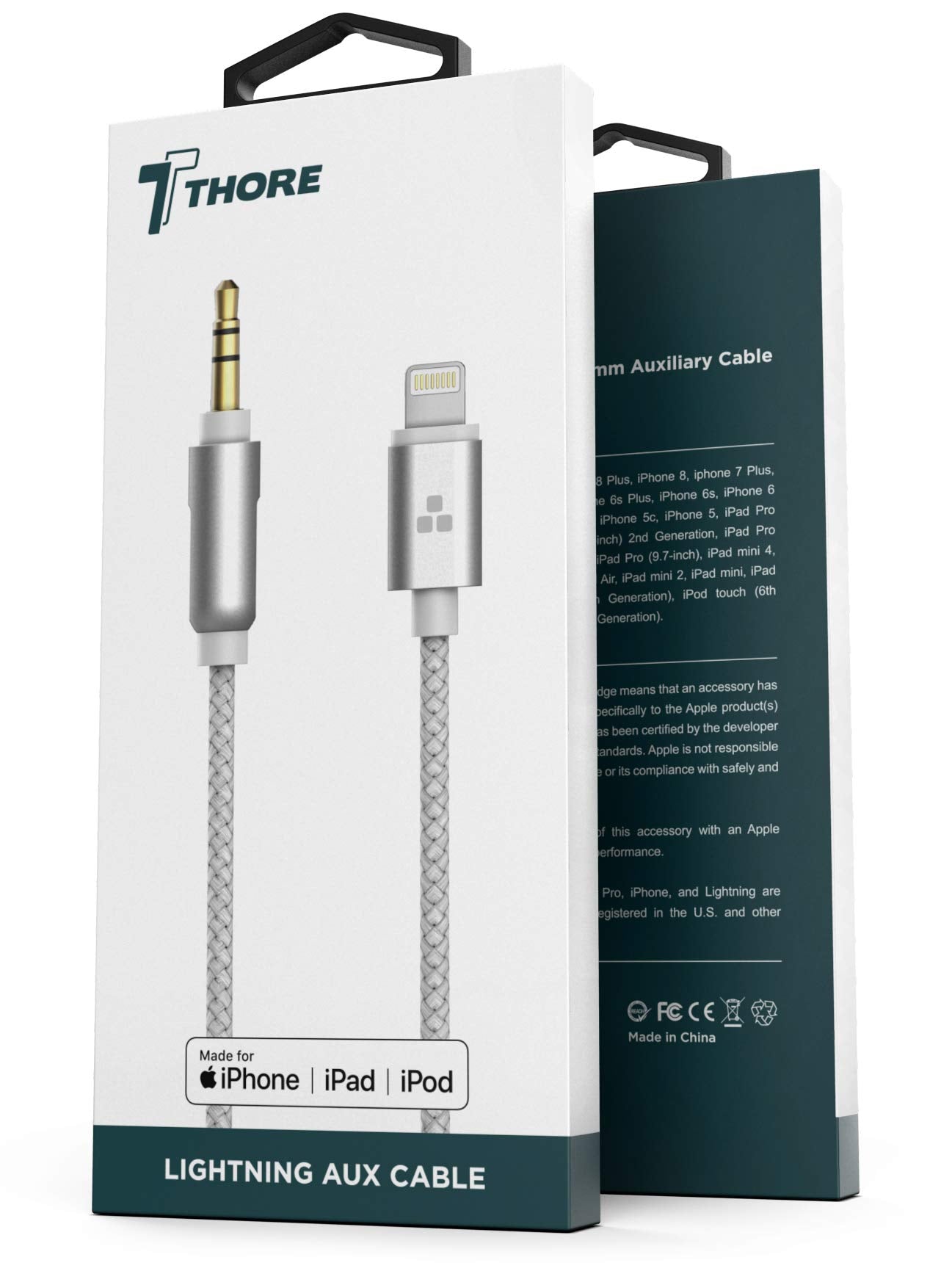 Thore MFi Lightning to 3.5mm Aux Cable to Lightning - 1.2m - NEW