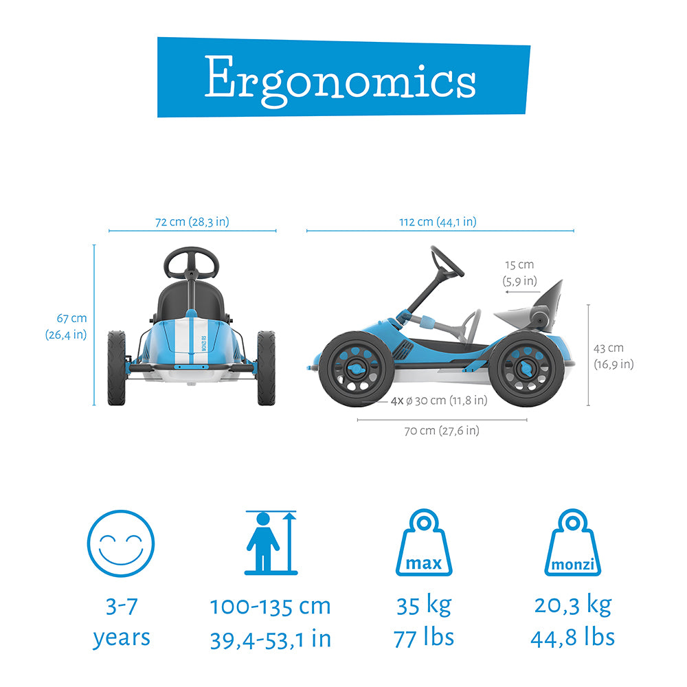 Chillafish Monzi RS Foldable Pedal Go Kart with Automatic Forward Ba U C Solutions Ltd