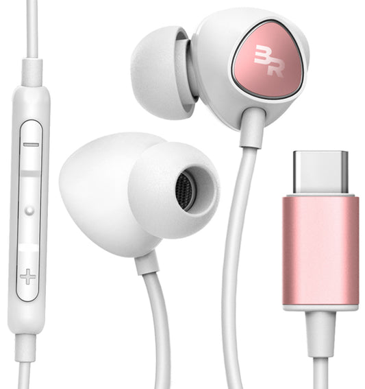 Type-C USB-C In-Ear Earphone Headset Headphone Earbuds Wth Wire-controlled Mic