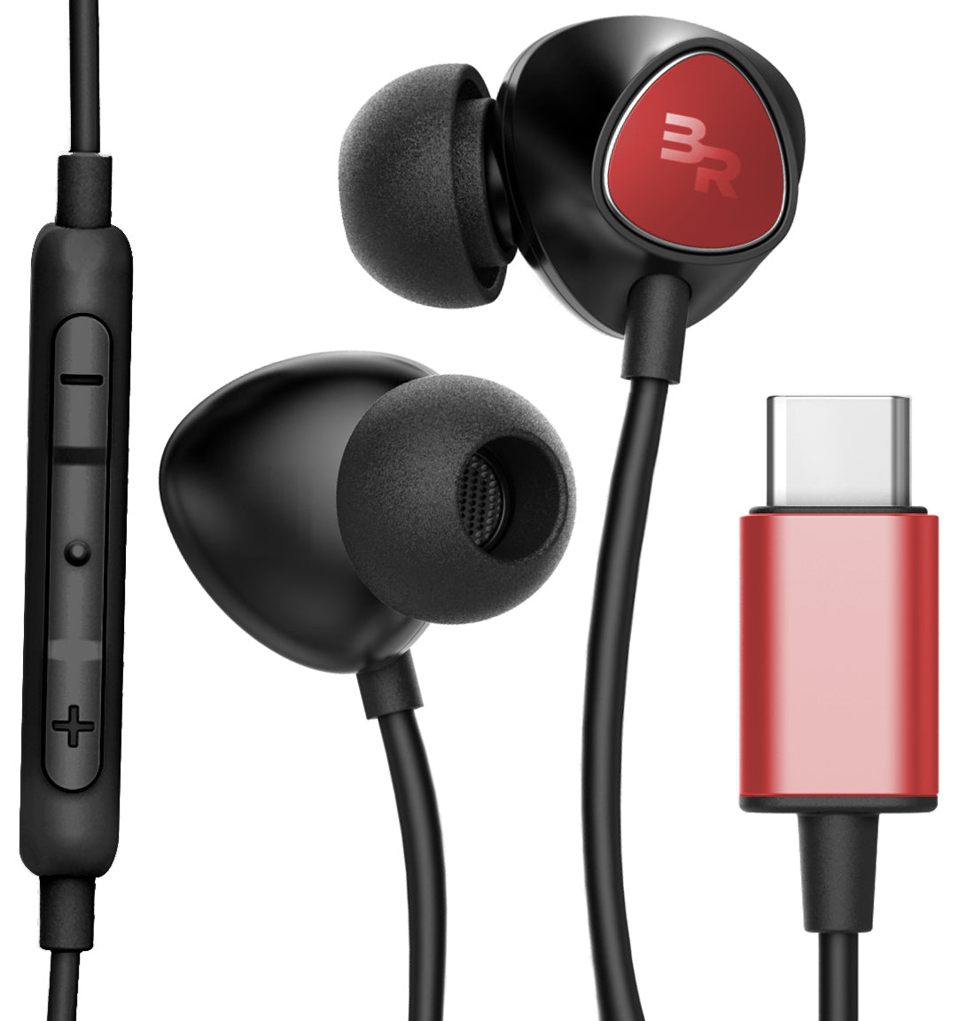 Type-C USB-C In-Ear Earphone Headset Headphone Earbuds Wth Wire-controlled Mic