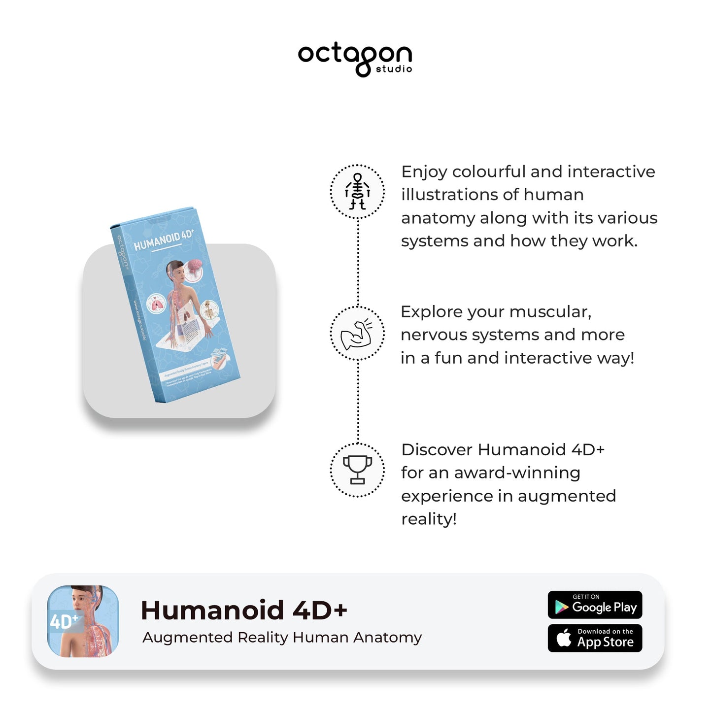 Humanoid 4D+ Augmented Reality Cards
