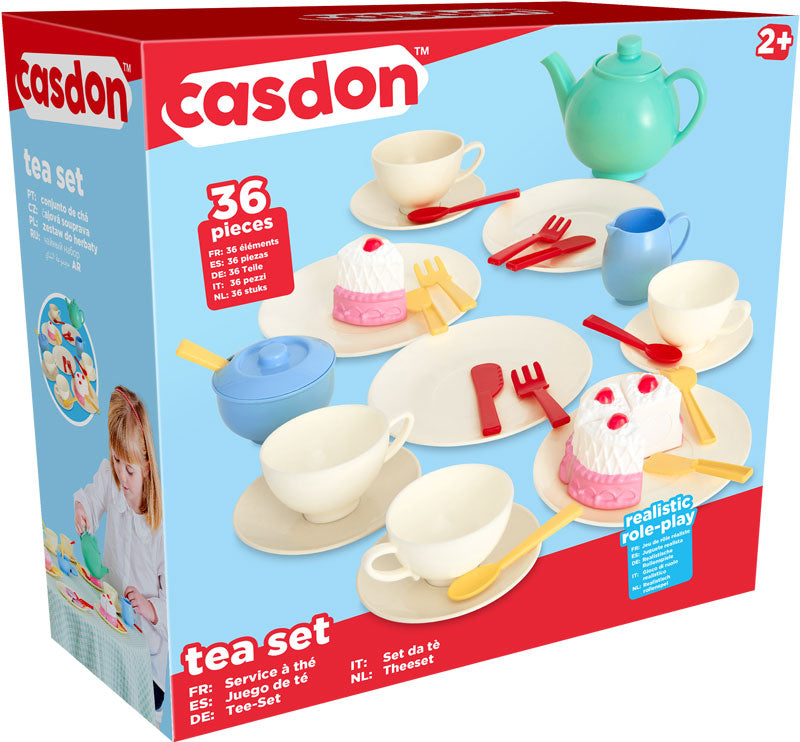 Casdon Tea Set – Ultimate Pretend Play Tea Party Set for Kids (30+ Accessories, Ages 3+)