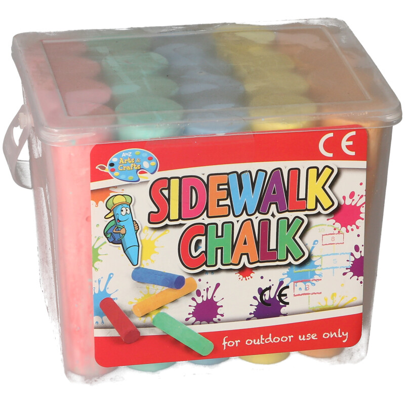 Childrens Quality Art Crafts Jumbo 20 PCS Giant Sidewalk Chalk Tub multicolour