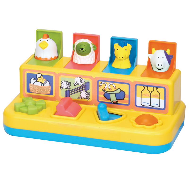 Pop Up Farmyard Friends – Colour Match Activity Toy with Chick, Lamb, Horse & Cow | 18m+