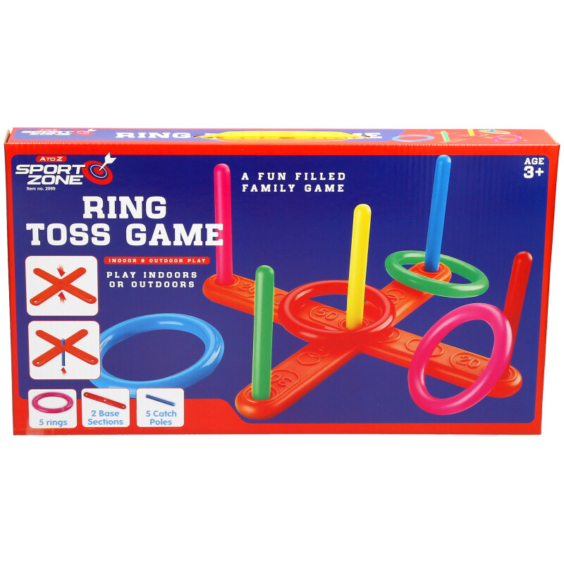 PLASTIC HOOP RING QUOITS TOSS TOSSING GAME SET SUMMER OUTDOOR FUN FAMILY KIDS