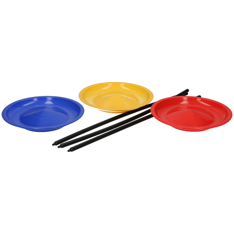 Spinning Plates Circus Skills Set – 3 Colourful Plates & Sticks | Juggling & Balance Toy for Kids