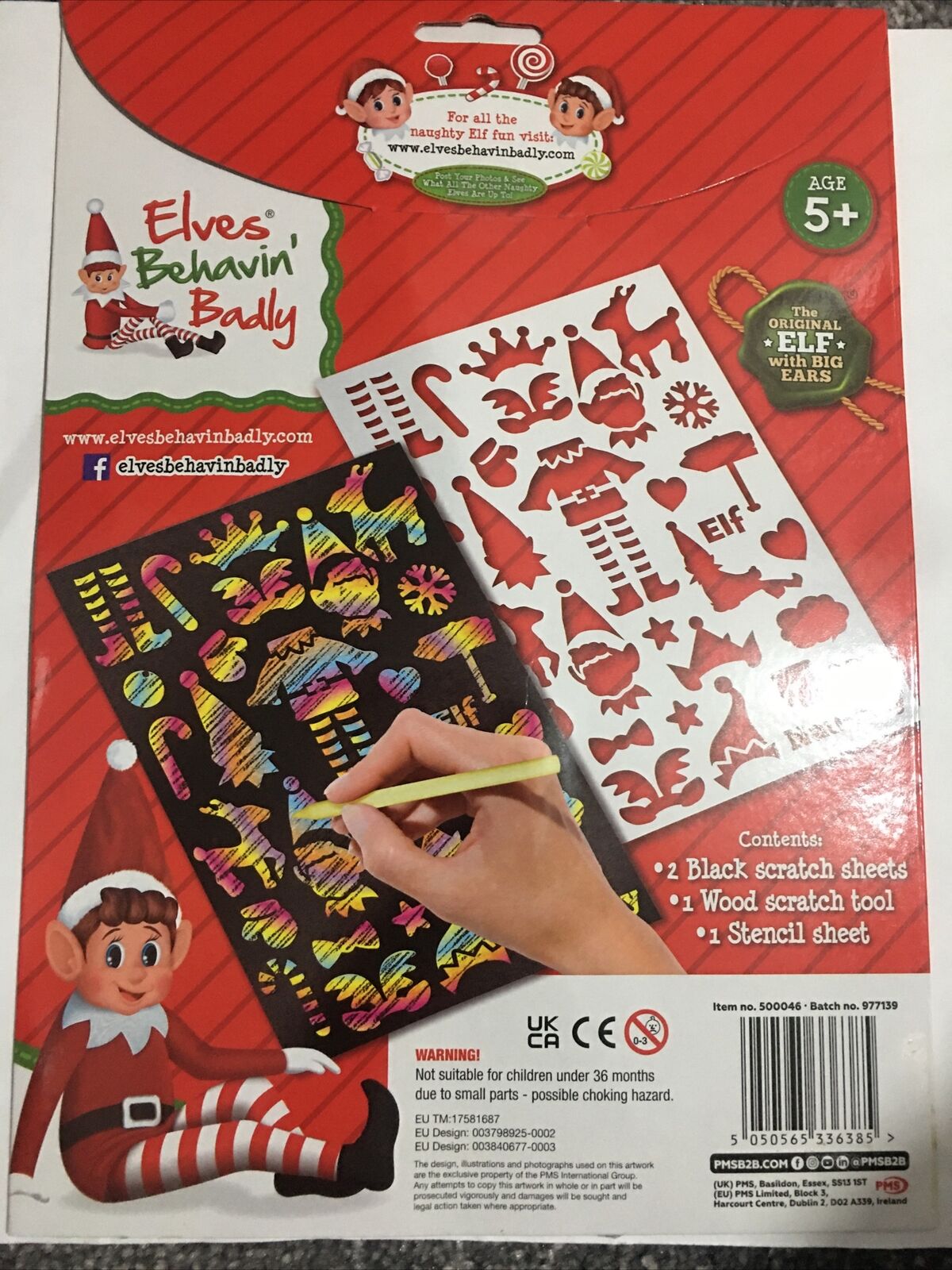 Elf Christmas Elves Coloured Scratch Art Holographic Colour Drawing Activity Set