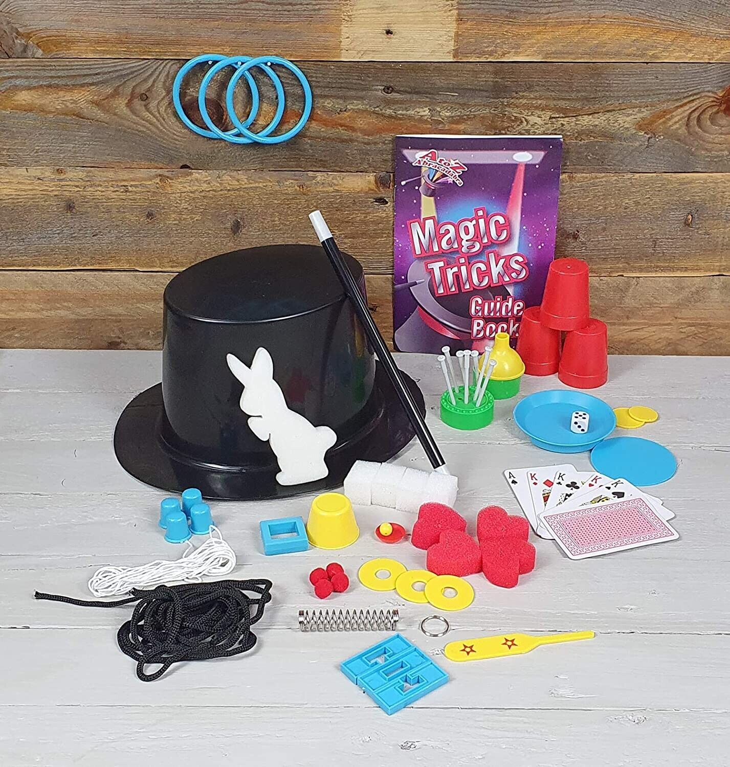 Magic Tricks Set for Kids Magic Wand Magician's Hat & Rabbit Trick Age 6+ Gift