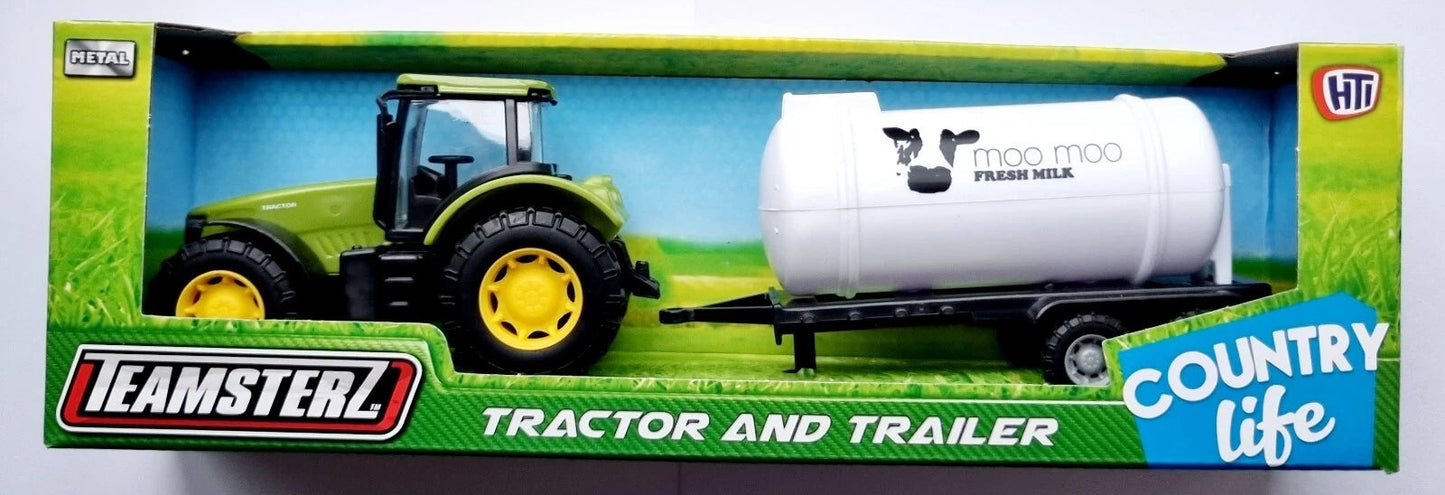 Teamsterz 1:32 Scale Tractor and Trailer – Farm Vehicle Toy for Kids (Assorted Designs)