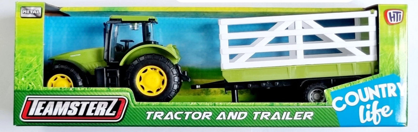 Teamsterz 1:32 Scale Tractor and Trailer – Farm Vehicle Toy for Kids (Assorted Designs)