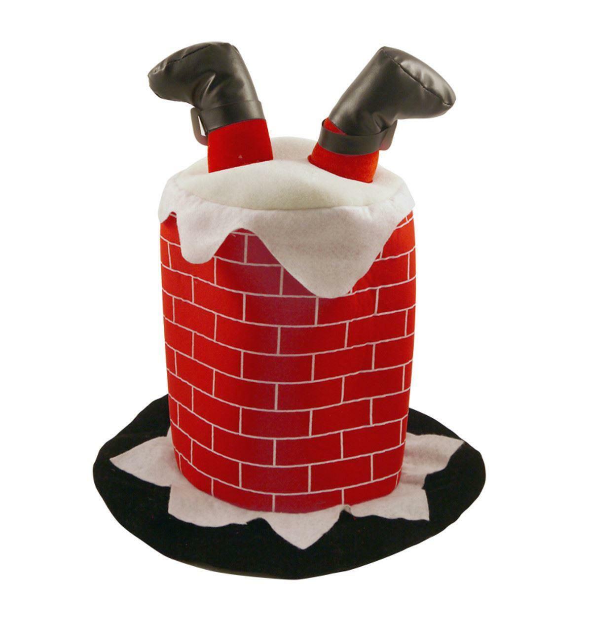 Christmas Santa Chimney Novelty Hat Fancy Dress Xmas Party Accessory Costume