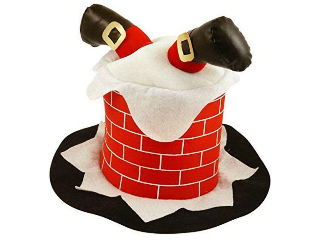 Christmas Santa Chimney Novelty Hat Fancy Dress Xmas Party Accessory Costume