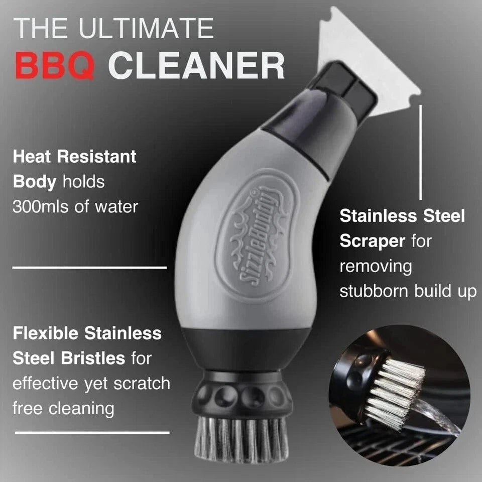 Sizzle Buddy BBQ Cleaning Brush with Scraper Stainless Steel