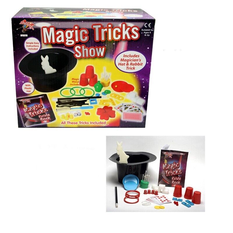 Magic Tricks Set for Kids Magic Wand Magician's Hat & Rabbit Trick Age 6+ Gift