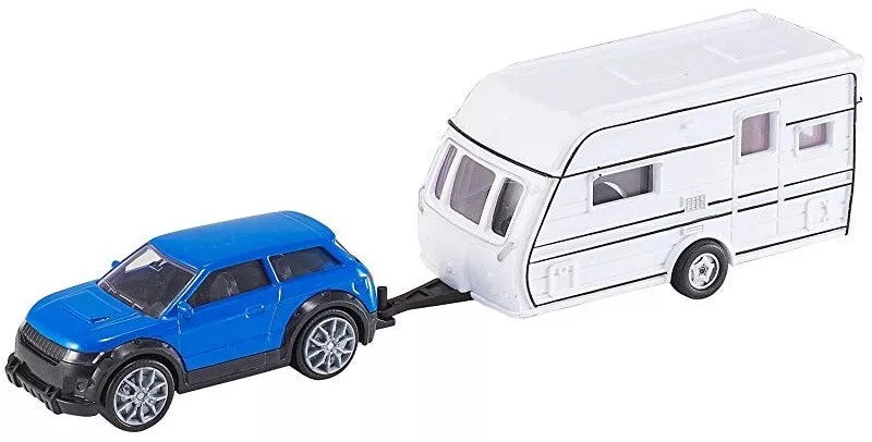 Teamsterz Car and Caravan – Assorted Die-Cast Vehicle and Trailer Playset