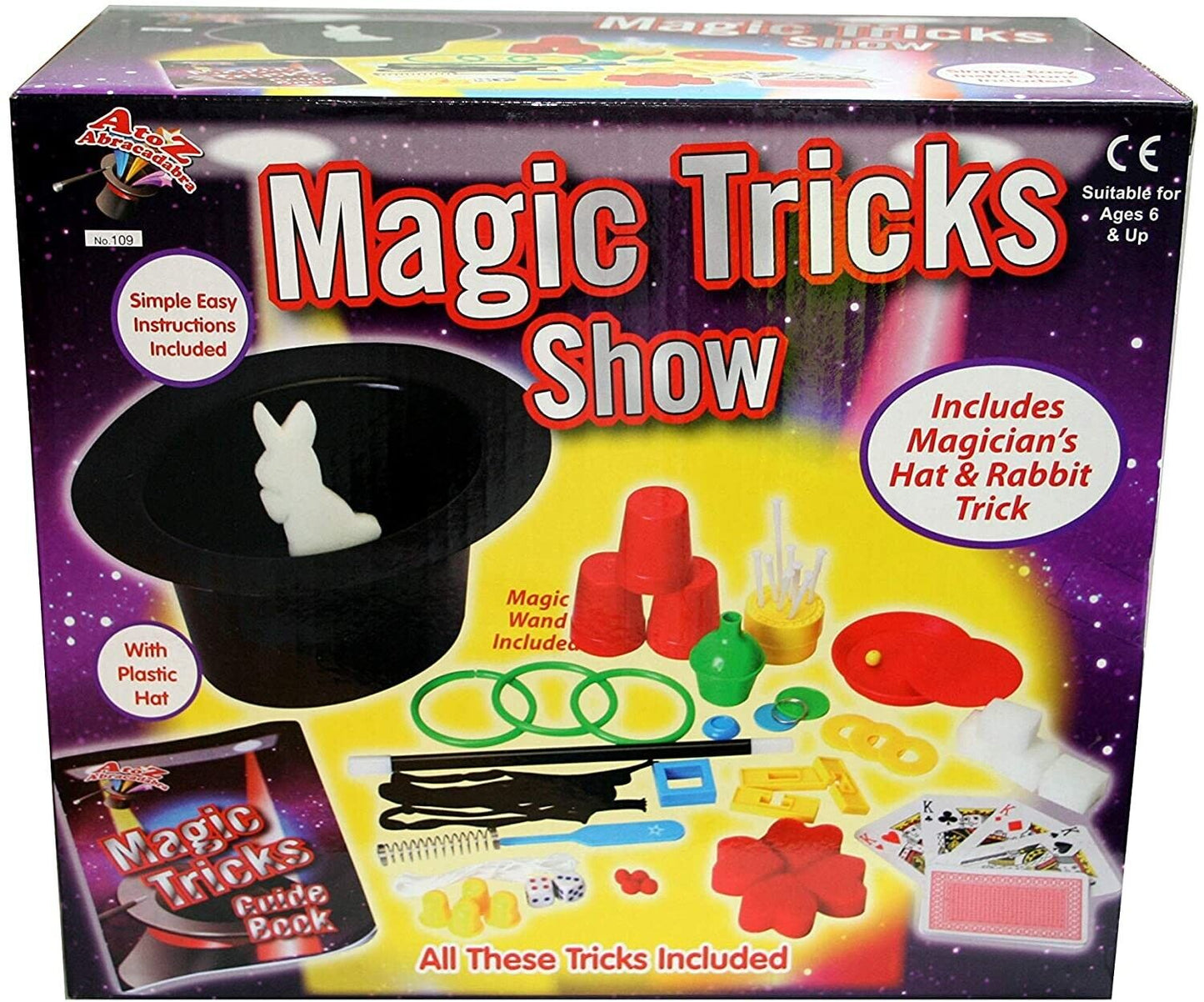 Magic Tricks Set for Kids Magic Wand Magician's Hat & Rabbit Trick Age 6+ Gift