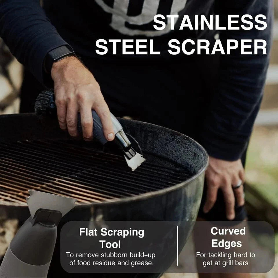 Sizzle Buddy BBQ Cleaning Brush with Scraper Stainless Steel