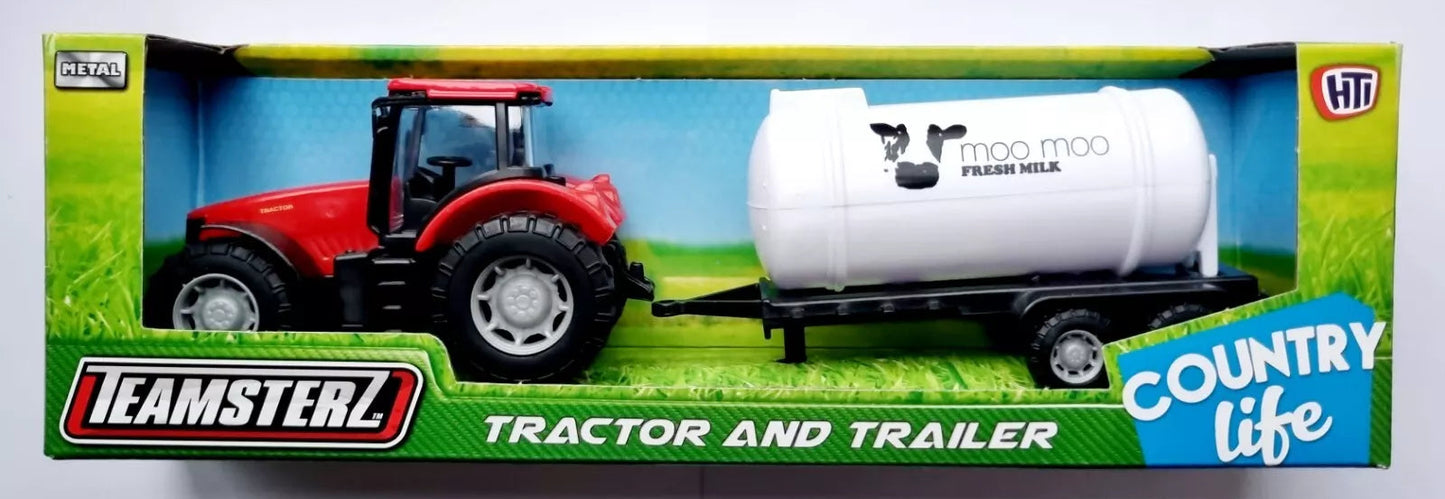 Teamsterz 1:32 Scale Tractor and Trailer – Farm Vehicle Toy for Kids (Assorted Designs)