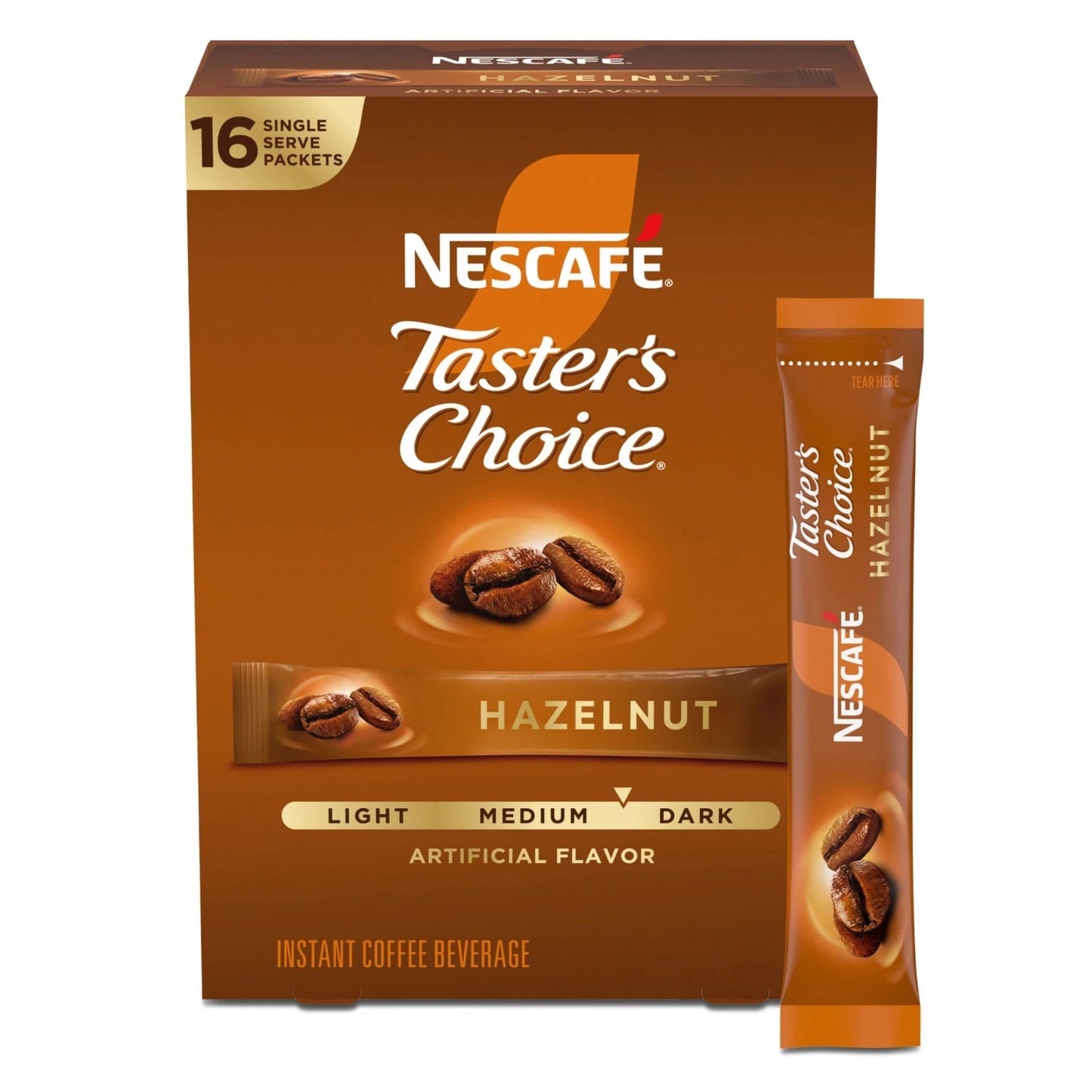 Nescafe Taster's Choice Hazelnut Instant Coffee Singles 16 Count