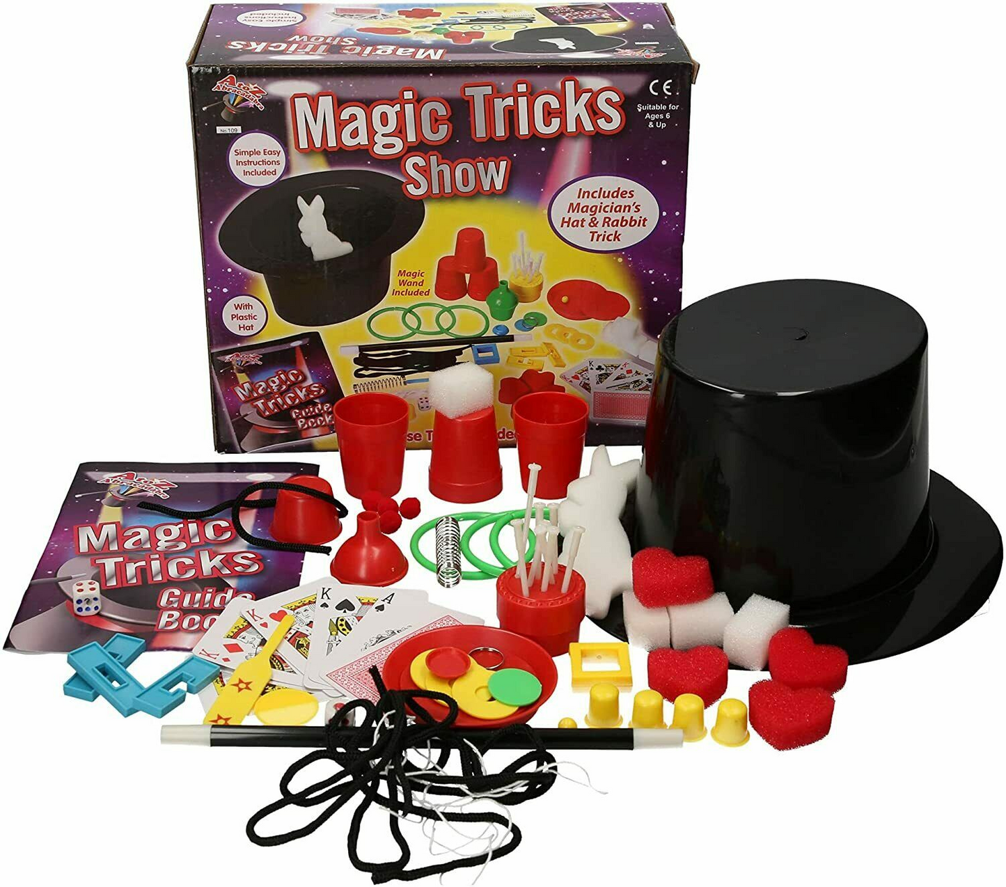 Magic Tricks Set for Kids Magic Wand Magician's Hat & Rabbit Trick Age 6+ Gift