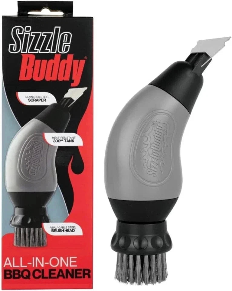 Sizzle Buddy BBQ Cleaning Brush with Scraper Stainless Steel