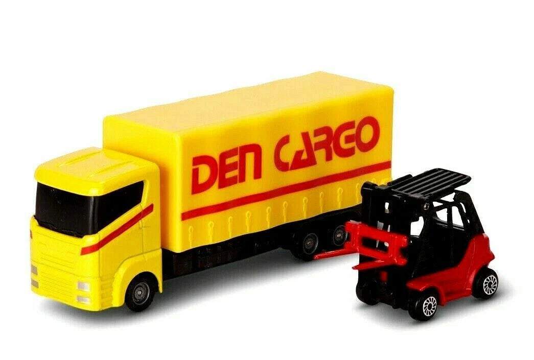 Teamsterz Load and Go Die-Cast Logistic Lorry with Forklift – 3 Assorted Designs | Kids Vehicle Toy