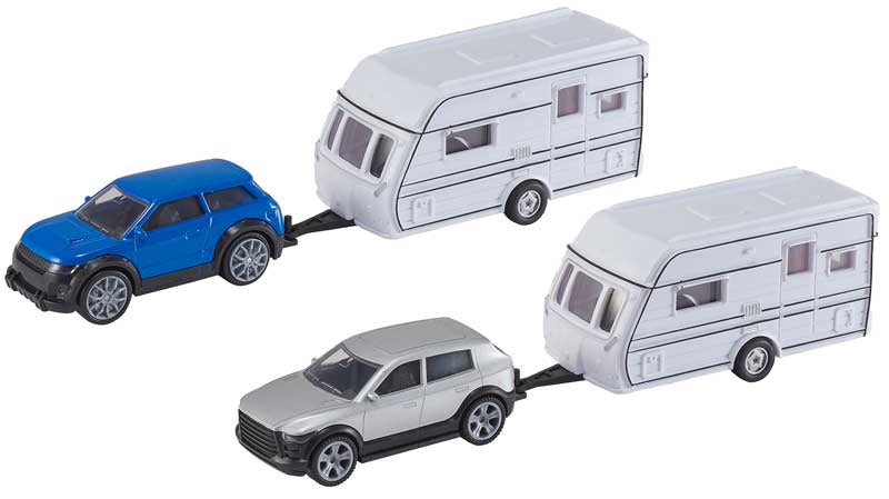 Teamsterz Car and Caravan – Assorted Die-Cast Vehicle and Trailer Playset