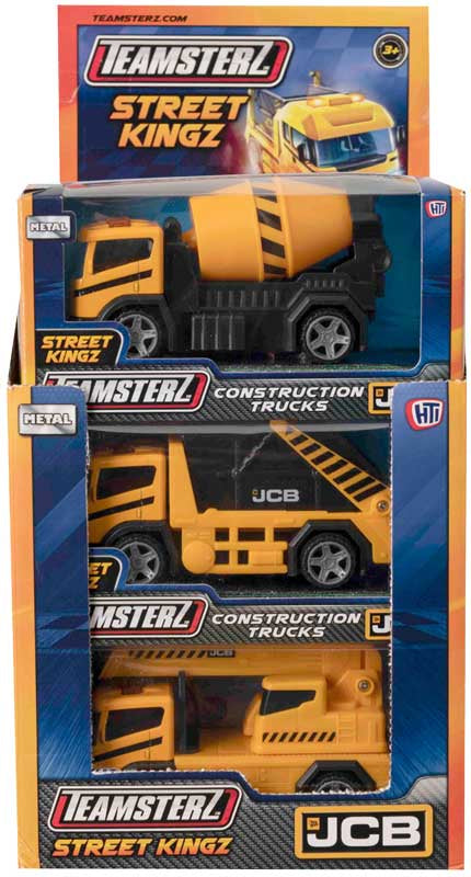 Teamsterz JCB Construction Trucks – 4 Assorted Die-Cast Vehicles for Kids