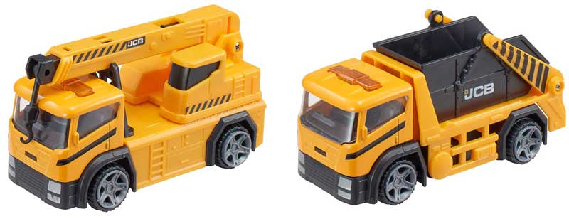 Teamsterz JCB Construction Trucks – 4 Assorted Die-Cast Vehicles for Kids