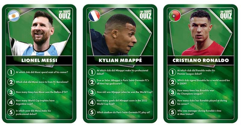 TOP TRUMPS QUIZ WORLD FOOTBALL STARS