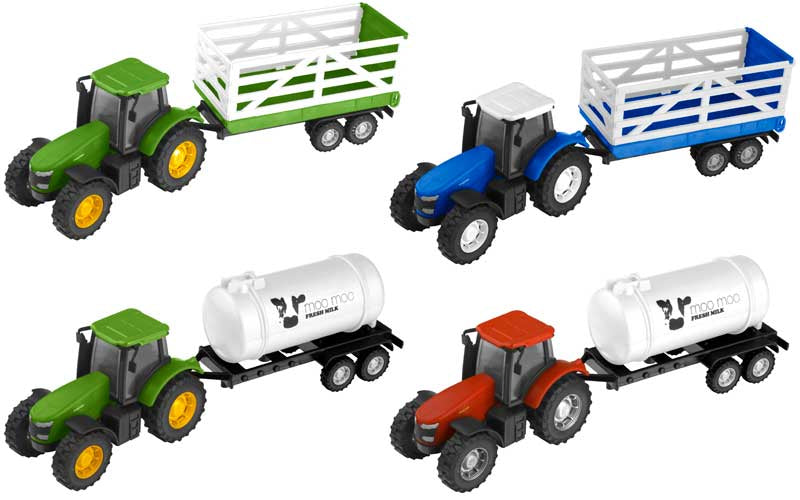 Teamsterz 1:32 Scale Tractor and Trailer – Farm Vehicle Toy for Kids (Assorted Designs)