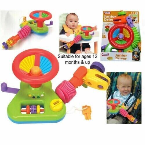 JUNIOR DRIVER CAR Steering Wheel Activity Kids Toy Buggy Stroller Baby Toddler